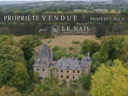 Château XVIIIème et parc clos de 51 ha à restaurer vendus en Suisse Normande